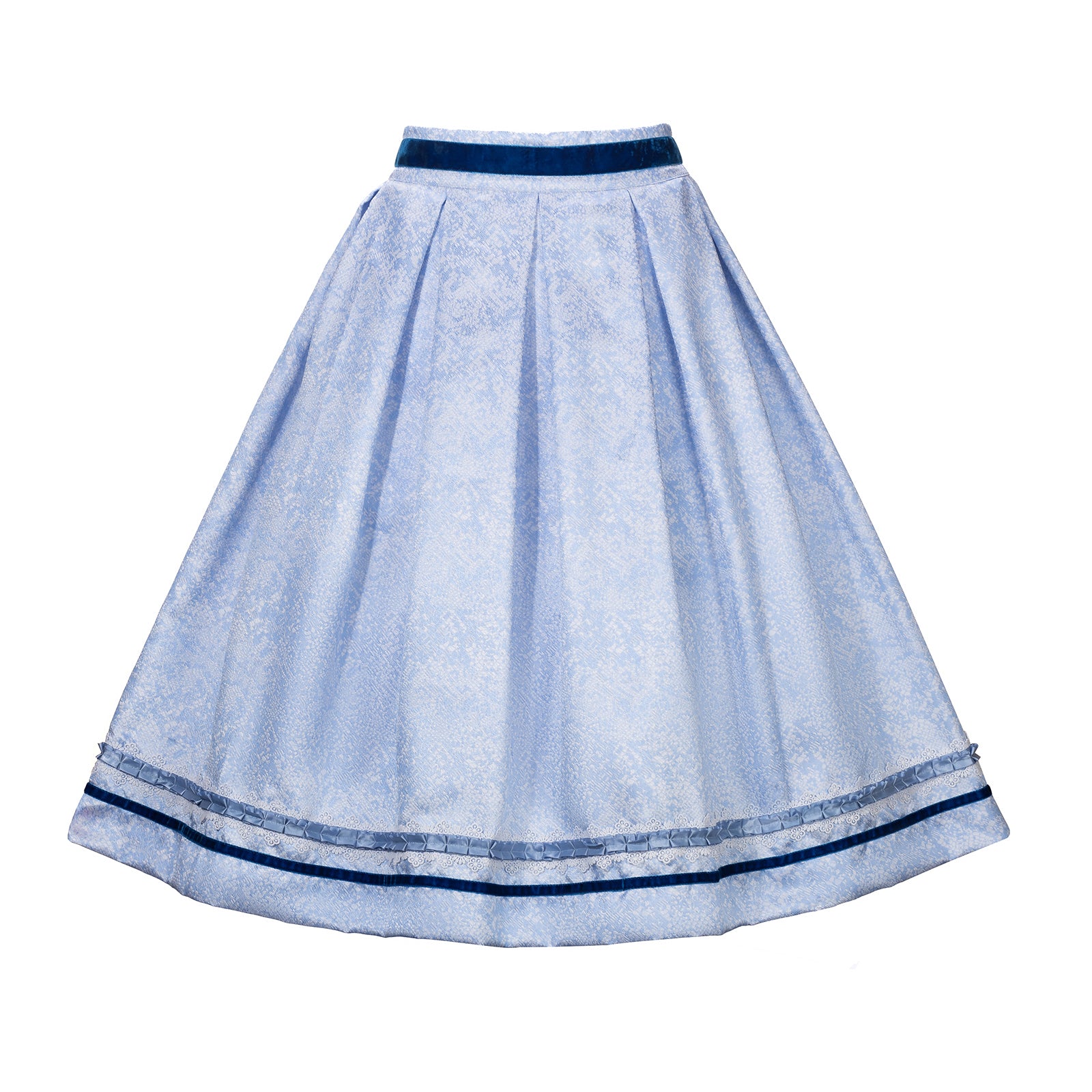 Kelliar Trachtenröcke Damen Knielang Röcke Trachtenrock Damen Modern Oktoberfest Trachten Rock Blau Größe 36-44(25KS50)
