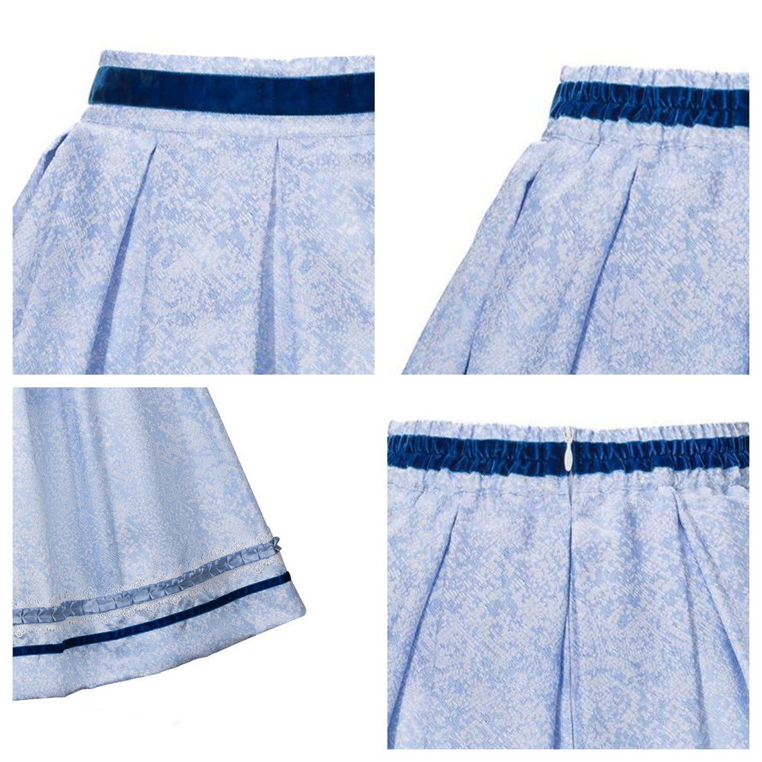 Kelliar Trachtenröcke Damen Knielang Röcke Trachtenrock Damen Modern Oktoberfest Trachten Rock Blau Größe 36-44