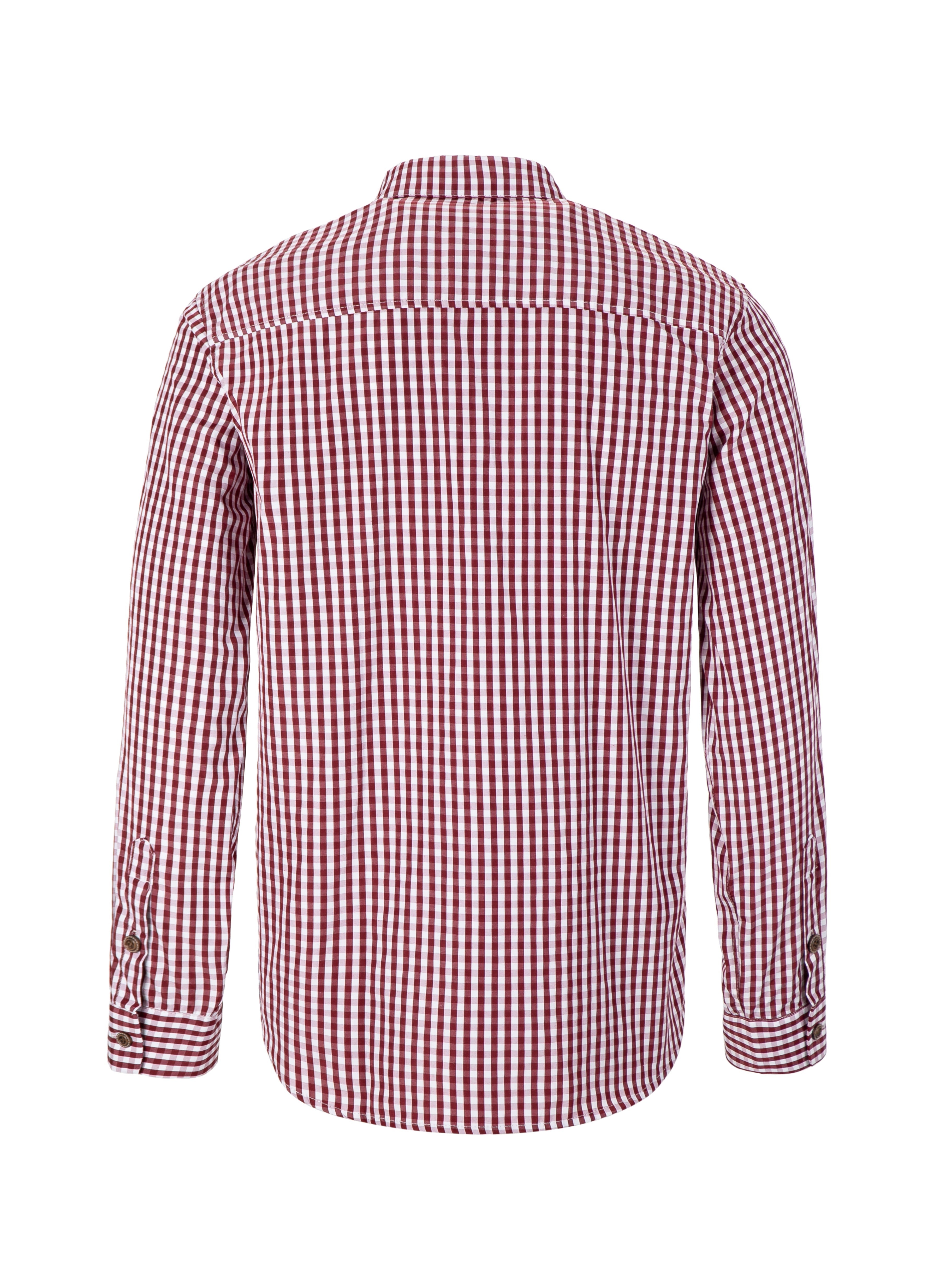 Rot Herren Trachtenhemd Oktoberfest Langarm Stehkragen Männlich Freizeithemd Gr.M-XXXL