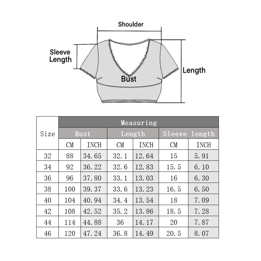 Damen Spitze Trachtenbluse für Oktoberfes Kurzarm Weiß 32-46(20KB018)