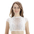 (Im KOSTENLOSEN Angebot) Damen Dirndlbluse Elegant Kurzarm Spitzebluse Weiß 32-46(21KB08)