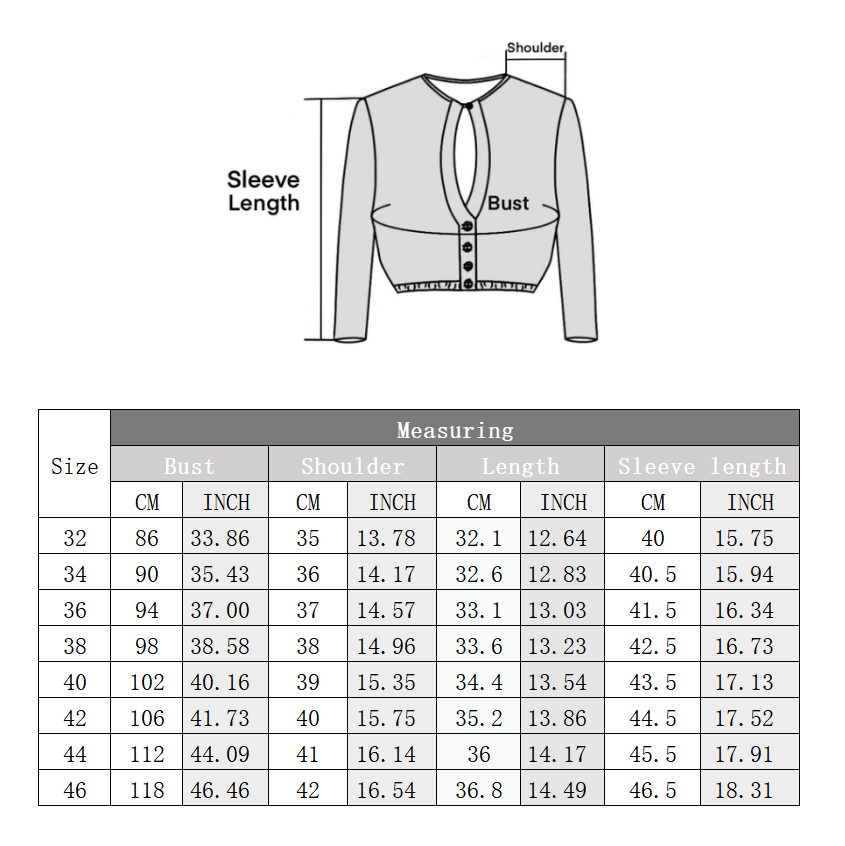 Damen Dirndlbluse Spitze Langarm Hochgeschlossen Weiß 32-46(20JB009)