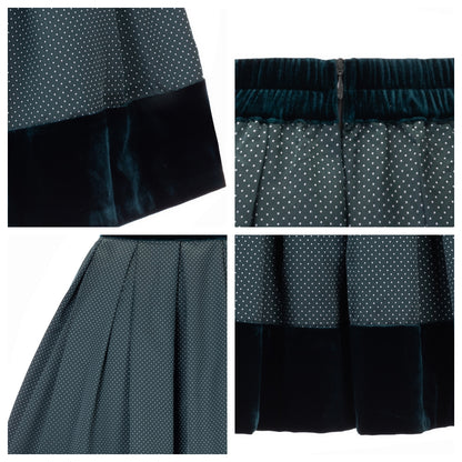 Kelliar Trachtenrock Damen, Dirndl Rock Mit Seitentaschen Trachtenrock Damen Modern Grün Knielang Oktoberfest, Größe36-44（25KS53）